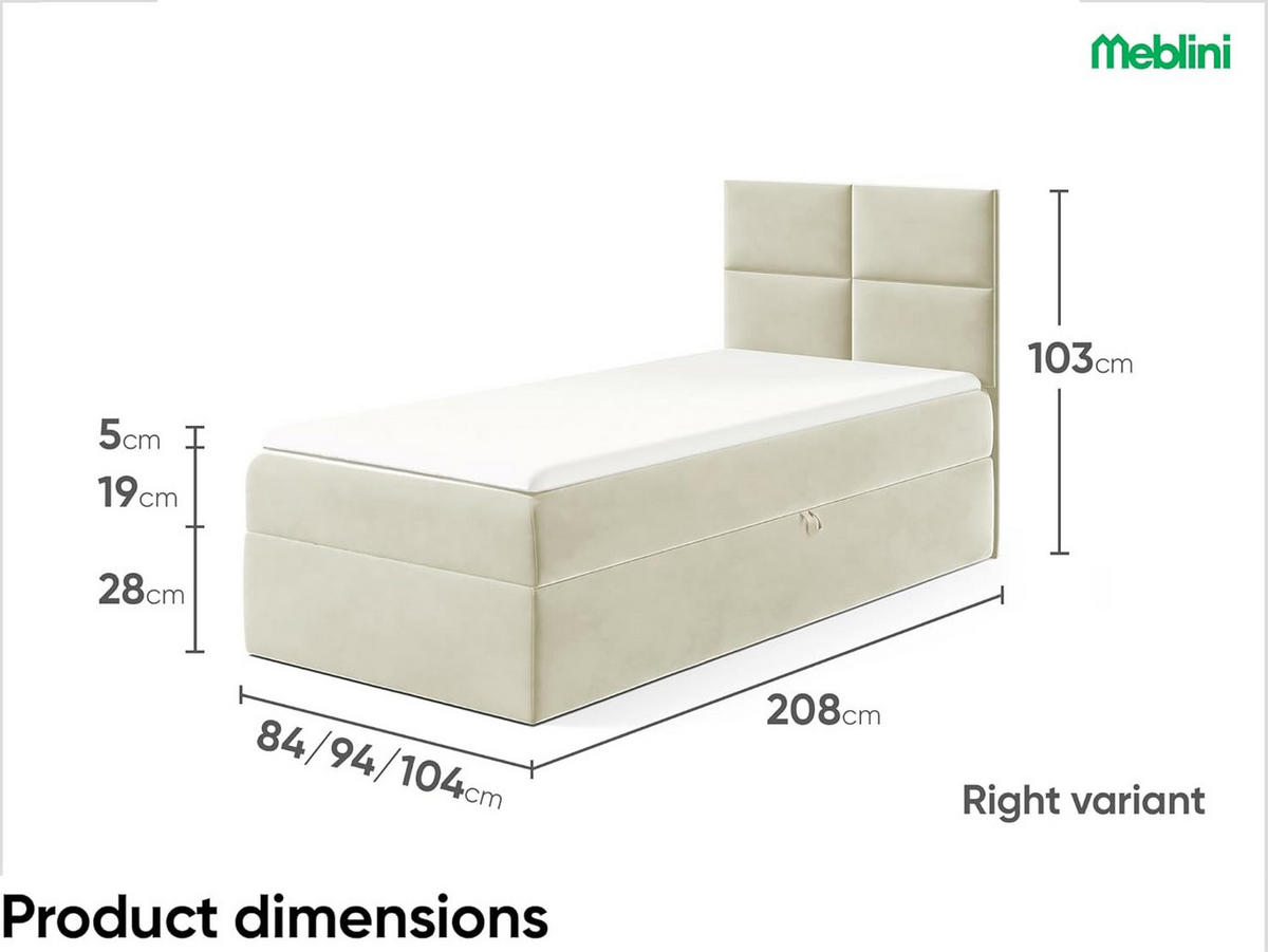 KINDERBETT MINO 3 - Creme, Holzwerkstoff (84/208cm) - Meblini