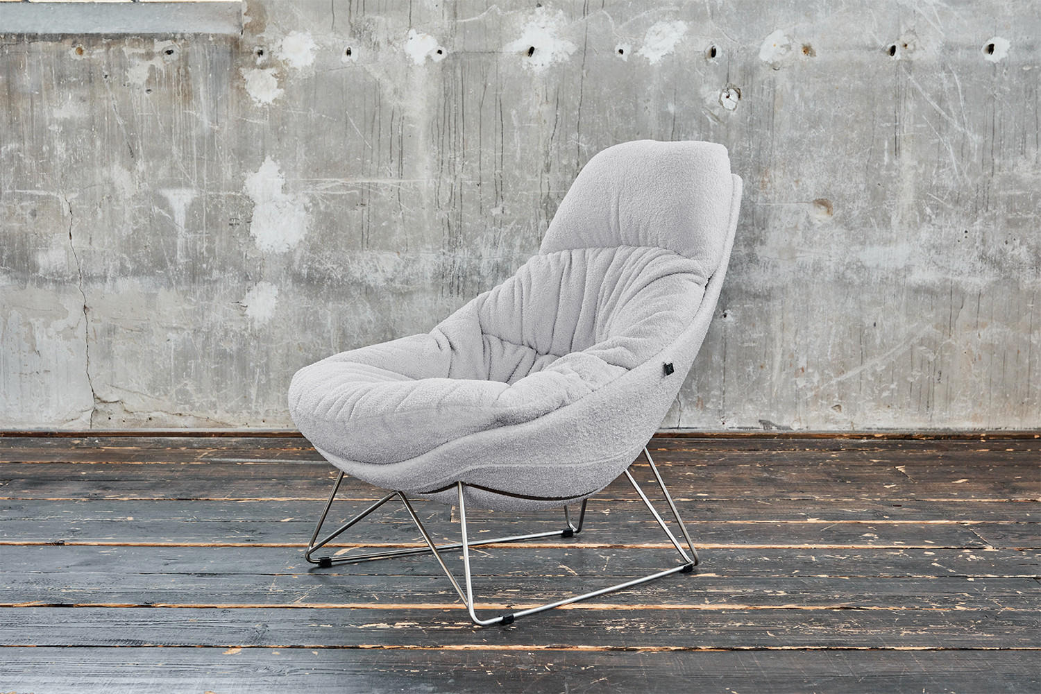RELAXSESSEL AVON Grau Webstoff - Silberfarben/Grau, Textil/Metall (78/93/105cm) - KAWOLA