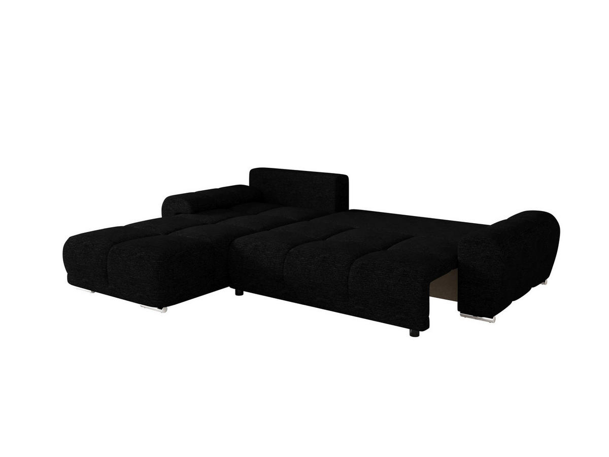 ECKSOFA BEGA L Links ARAGON 99 mit Schlaffunktion - Schwarz, Textil (289/185cm) - Bedante