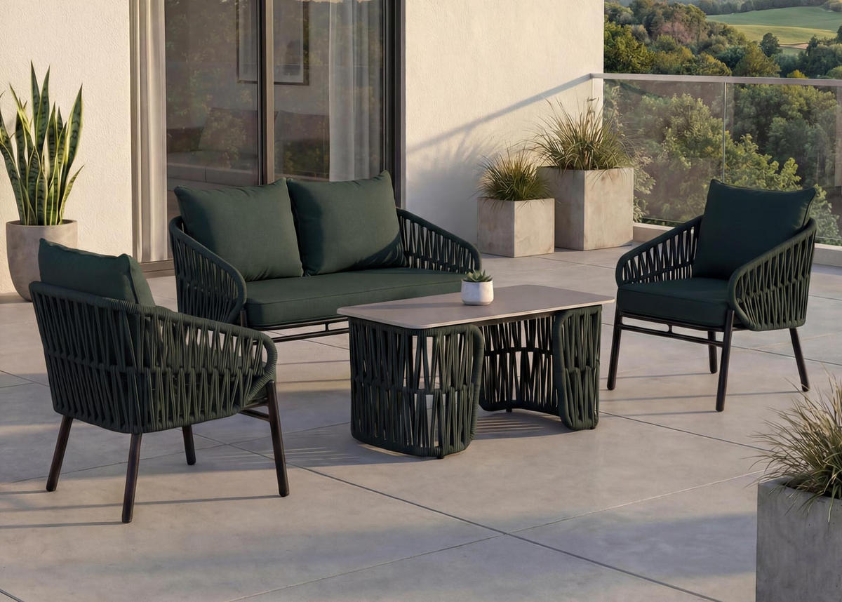 GARTENBANK Grün - Grün, Metall (116/83/65cm) - MCW