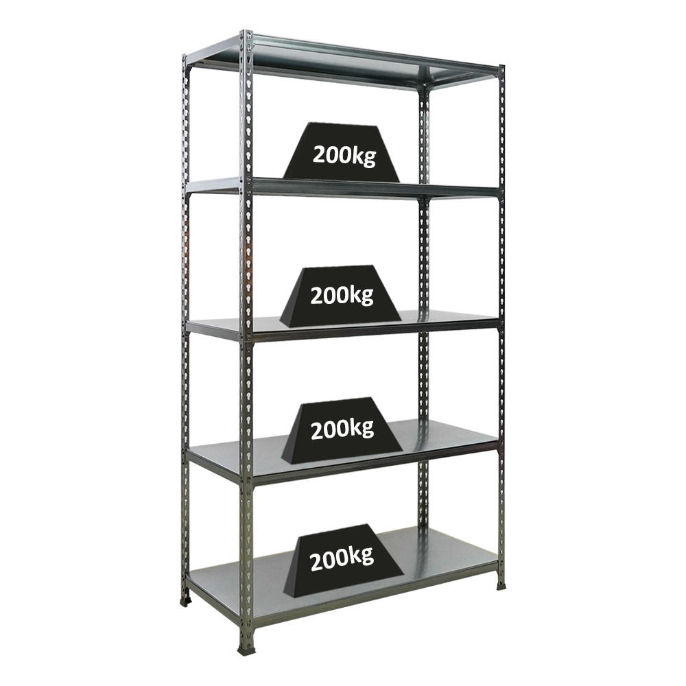 SCHWERLASTREGAL Big Metal Shark HxBxT 200 x 110 x 50 cm Fachlast 200 kg Verzinkt - Silberfarben, Metall (110/200/50cm) - PROREGAL