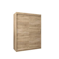 SCHWEBETÜRENSCHRANK 200/150/62 2-türig - Silberfarben/Sonoma Eiche, Holz/Kunststoff (150/200/62cm) - MÖBEL KRYSPOL