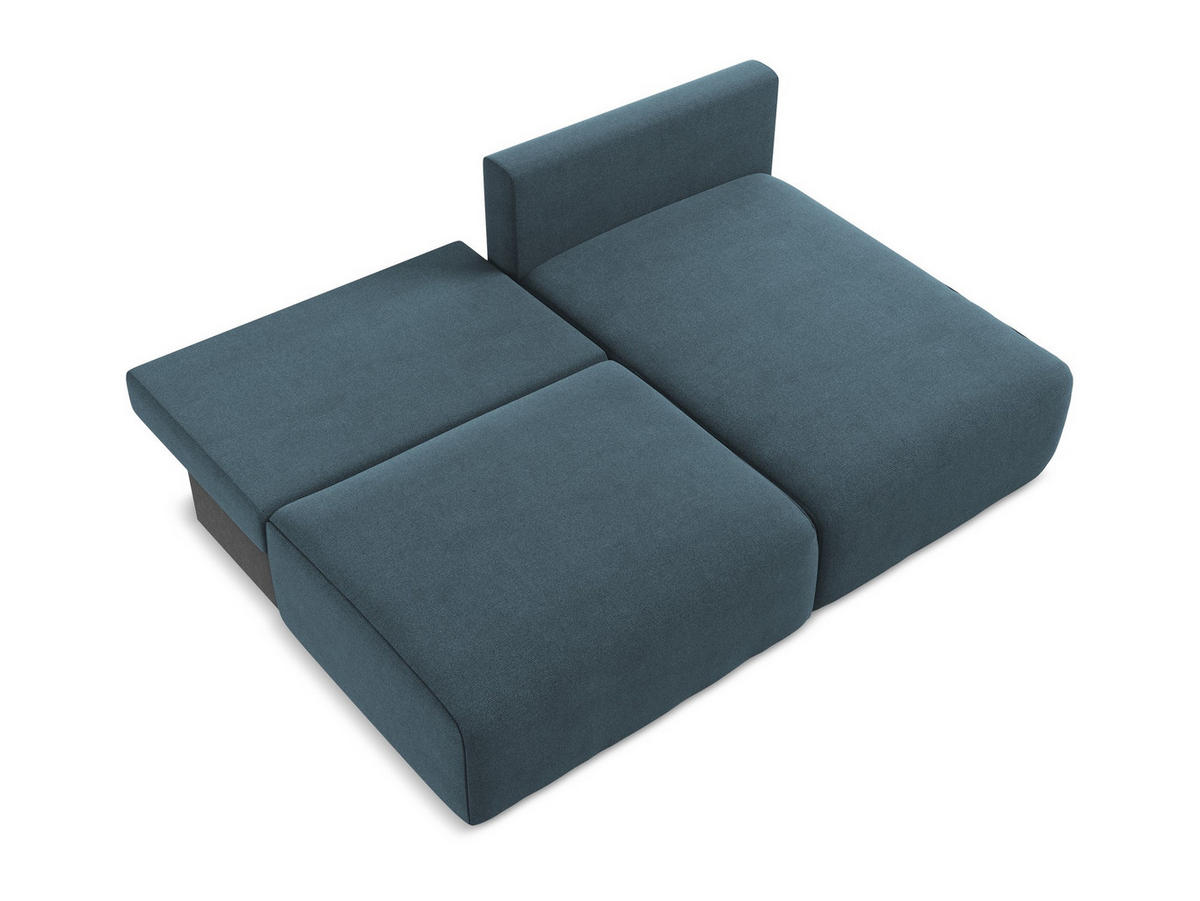 ECKSOFA mit Schlaffunktion rechts Strukturstoff Stoff Blau - Blau/Pink, Kunststoff/Textil (210/149cm) - Makamii