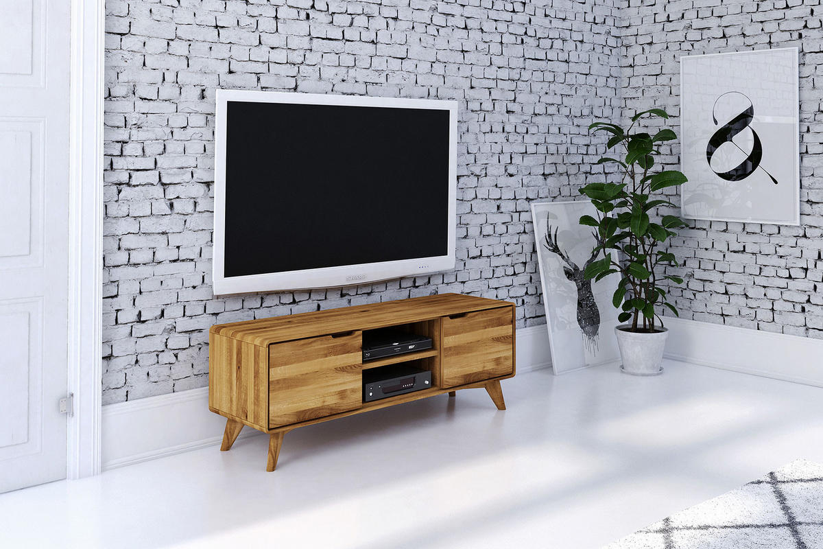 GREG HIFI-SCHRANK Wildeiche - Wildeiche, Holz (134/48/40cm) - byoak