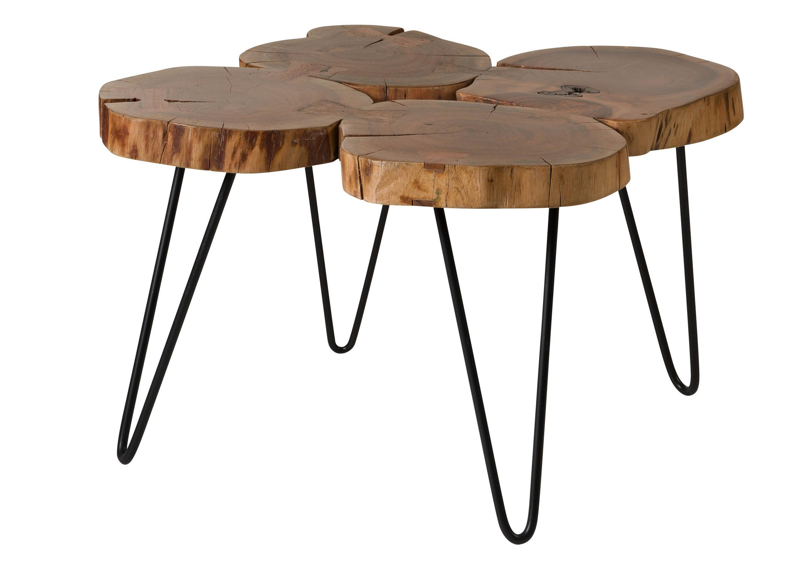 COUCHTISCH Akazie 60x60x45 natur lackiert LOUNGE COLLECTION #24 - Naturfarben, Holz (60/60/45cm) - Massivmoebel24