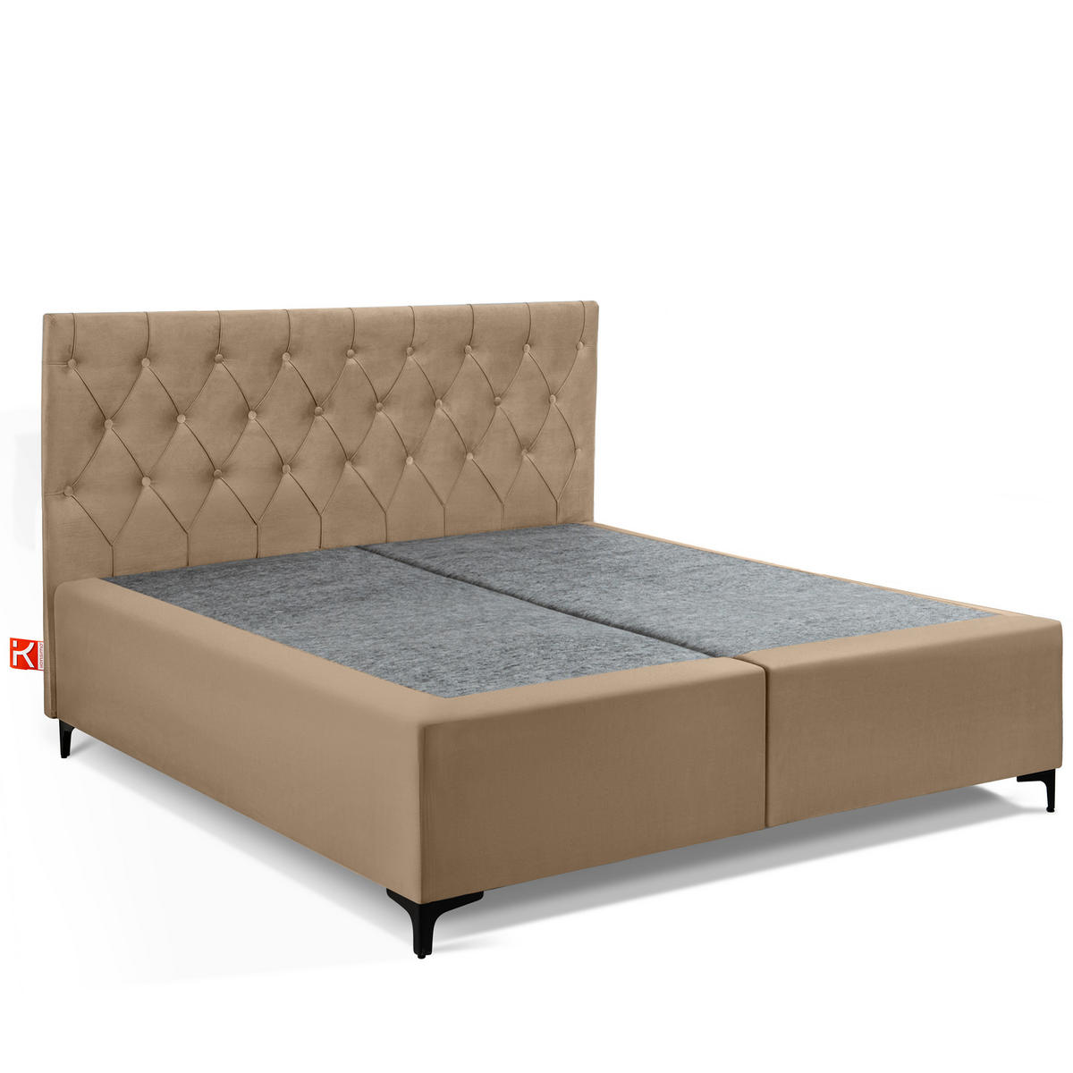 POLSTERBETT ARDEA, Dunkelbeige - Hellbraun/Schwarz, Holz/Holzwerkstoff (160/200cm) - KONSIMO®