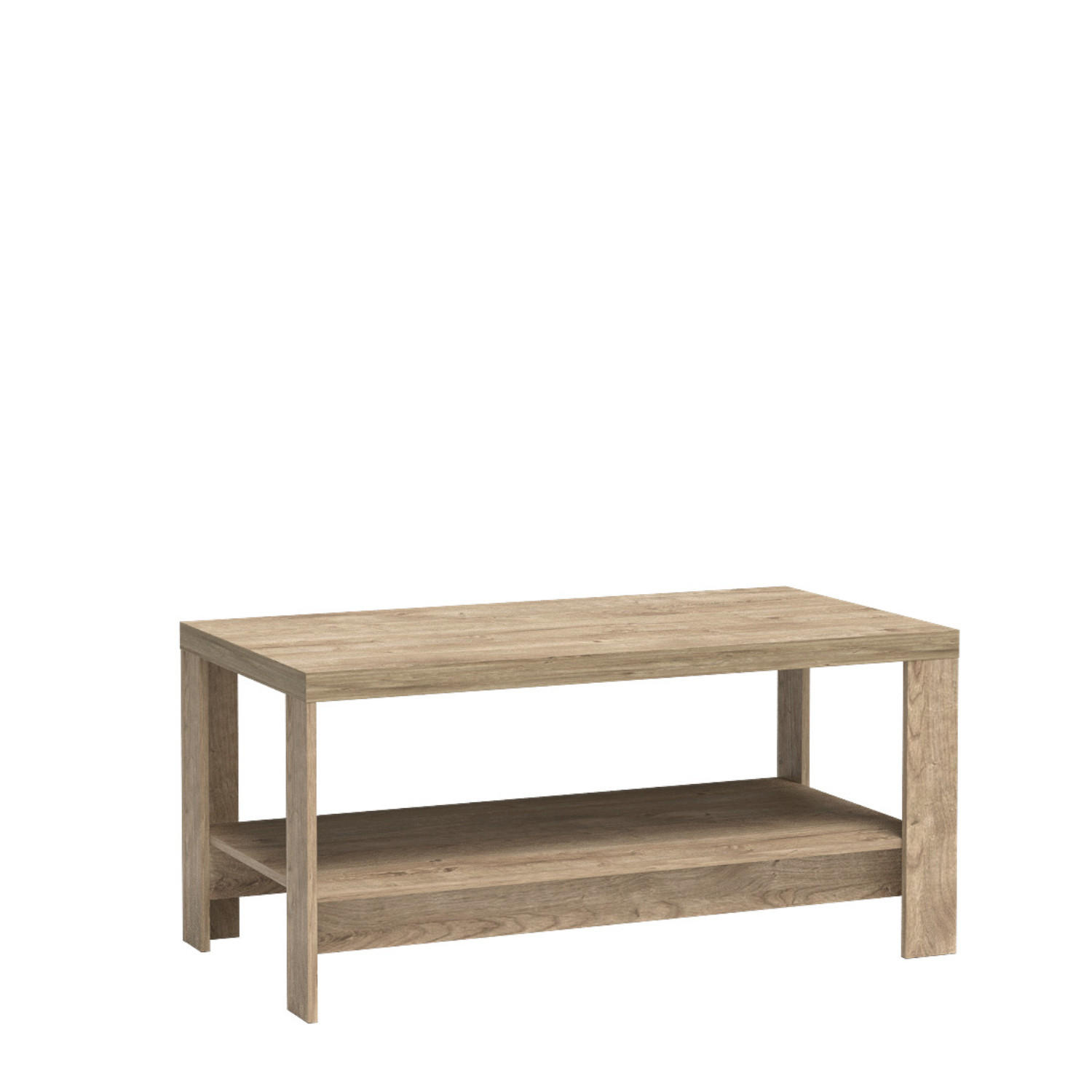 COUCHTISCH BALESTRAND N20 Eingebaute Regale Eiche - Eichefarben, Glas/Holzwerkstoff (65/120/57cm) - Komodee
