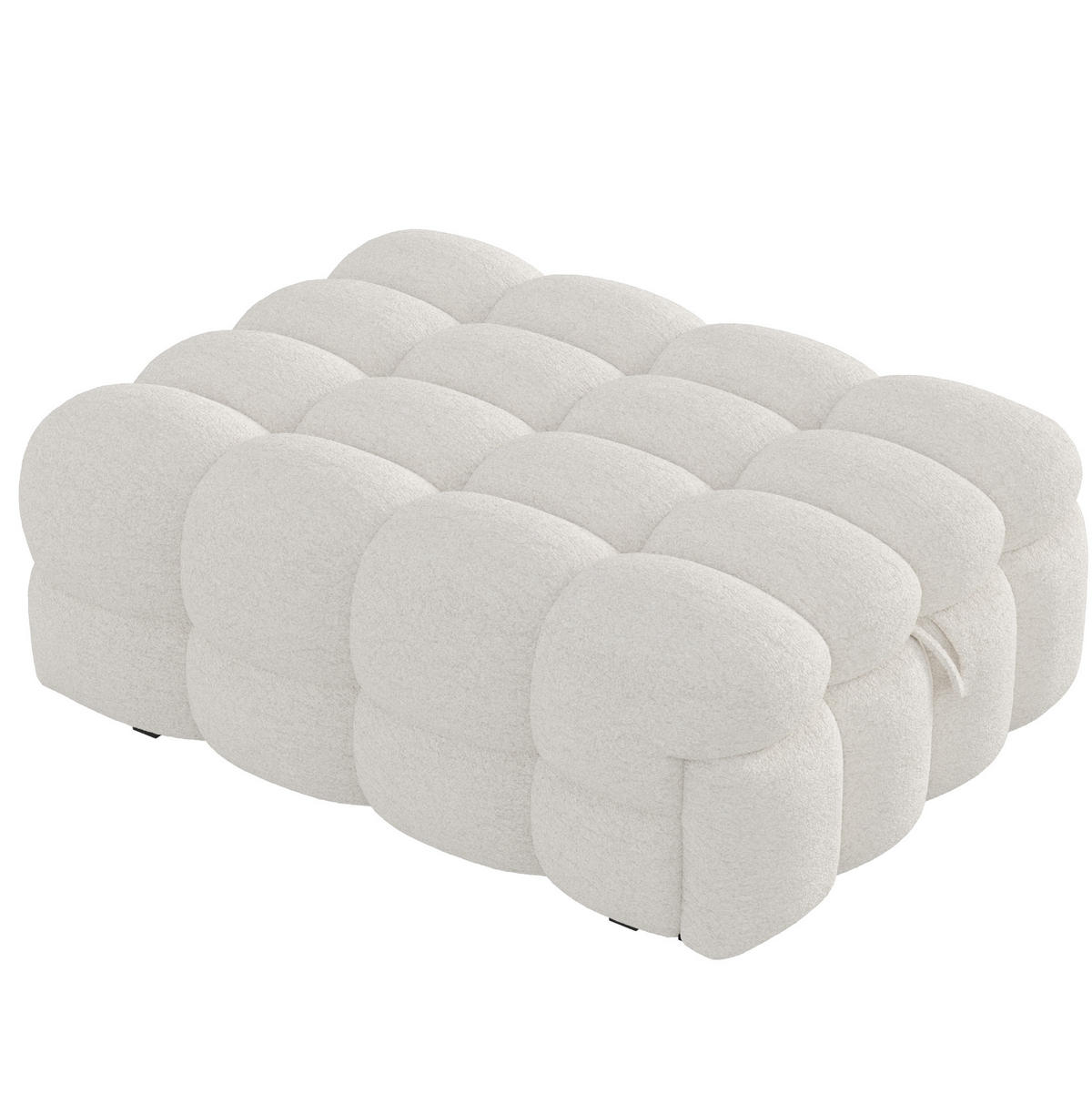 BETT 183/76 cm in Beige aus Teddy, 2-in-1-Fußhocker und Einzelbett - Rosa, Textil (70/180cm) - Flora Grace