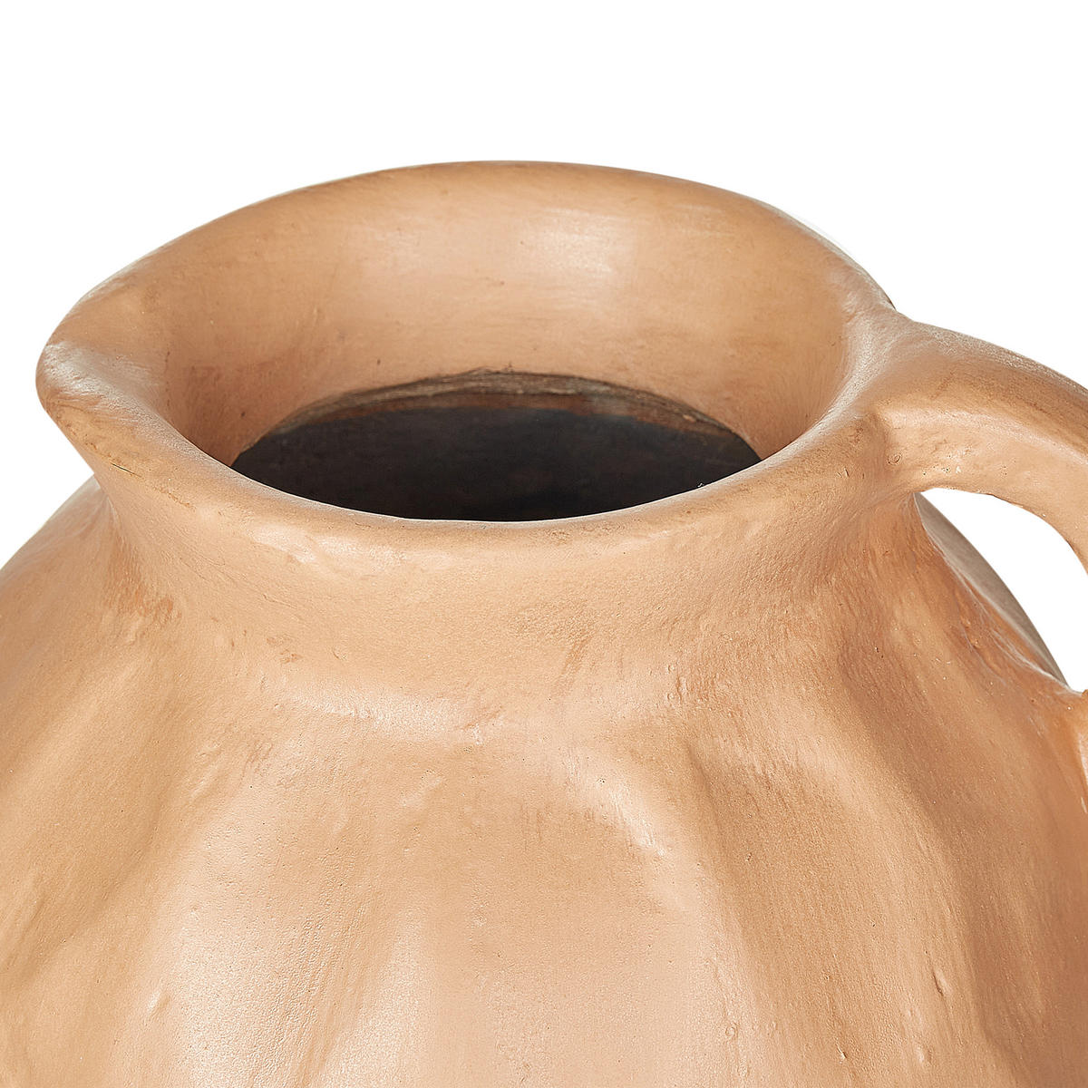 DEKOVASE Terrakotta beige Taiping - Beige, Stein (46cm) - Beliani