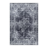 TEPPICH Waschbar Flachgewebe Orientalisch Polyester Wohnzimmer Schwarz Rechteckig 200x290 - Schwarz, Textil (200/290cm) - KADIMA DESIGN