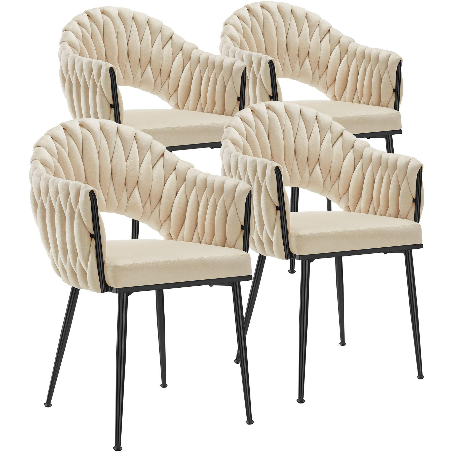 tectake Esszimmerstuhl Sand 55x84x57 cm