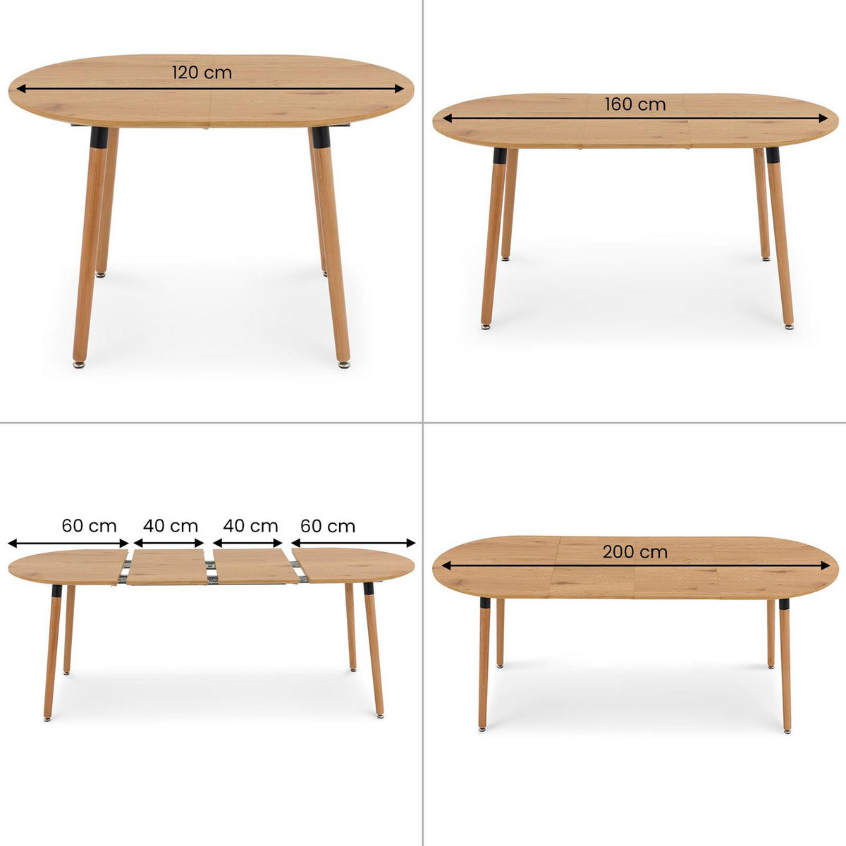 ESSTISCH LAMISA hellbraun - Hellbraun, Holzwerkstoff/Metall (80/120/76cm) - IDIMEX