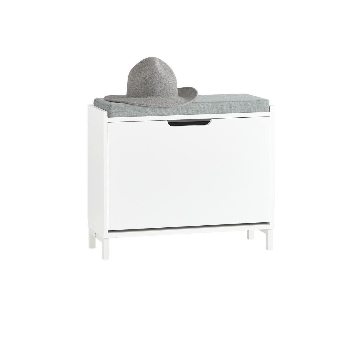 SCHUHBANK Weiß - Weiß, Holzwerkstoff/Metall (60/52/24cm) - SoBuy