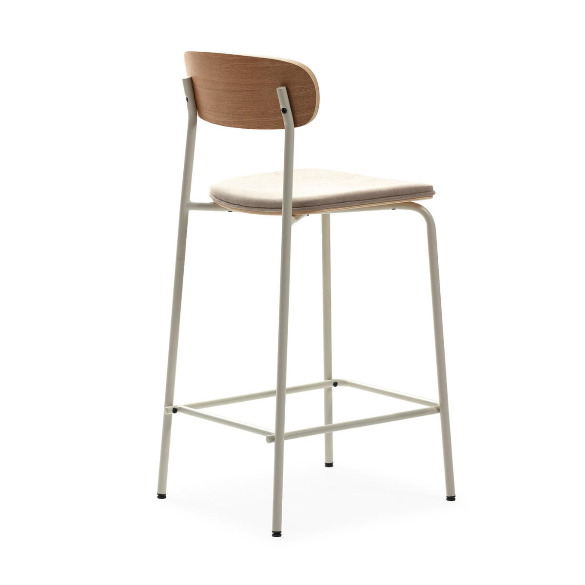 BARHOCKER (Set aus 2) aus Stoff mit schwarzen Metallbeinen - adriana 42/48/66 cm - Beige, Textil (48/66/42cm) - Calicosy