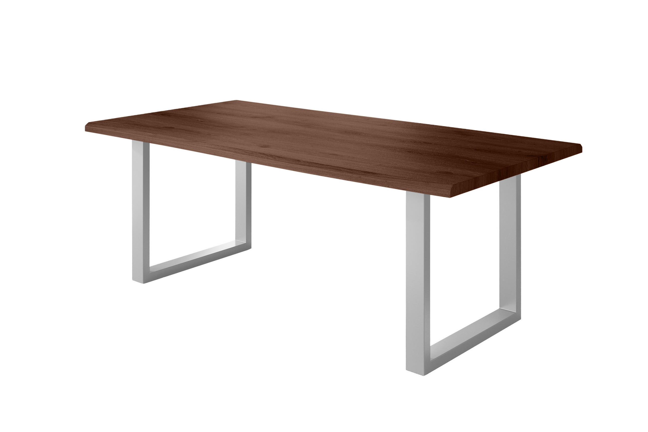 ESSTISCH JULIUS U - Silberfarben/Nussbaumfarben, Holz (100/240/77cm) - SAM