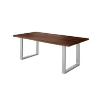 ESSTISCH JULIUS U - Silberfarben/Nussbaumfarben, Holz (100/240/77cm) - SAM