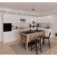 WINKELKÜCHE 420 cm x 200 cm - Aspen KA8-M420 - in Weiß/Hochglanz - Weiß Hochglanz, Holz/Holzwerkstoff (620/212/58cm) - Milaros Markt