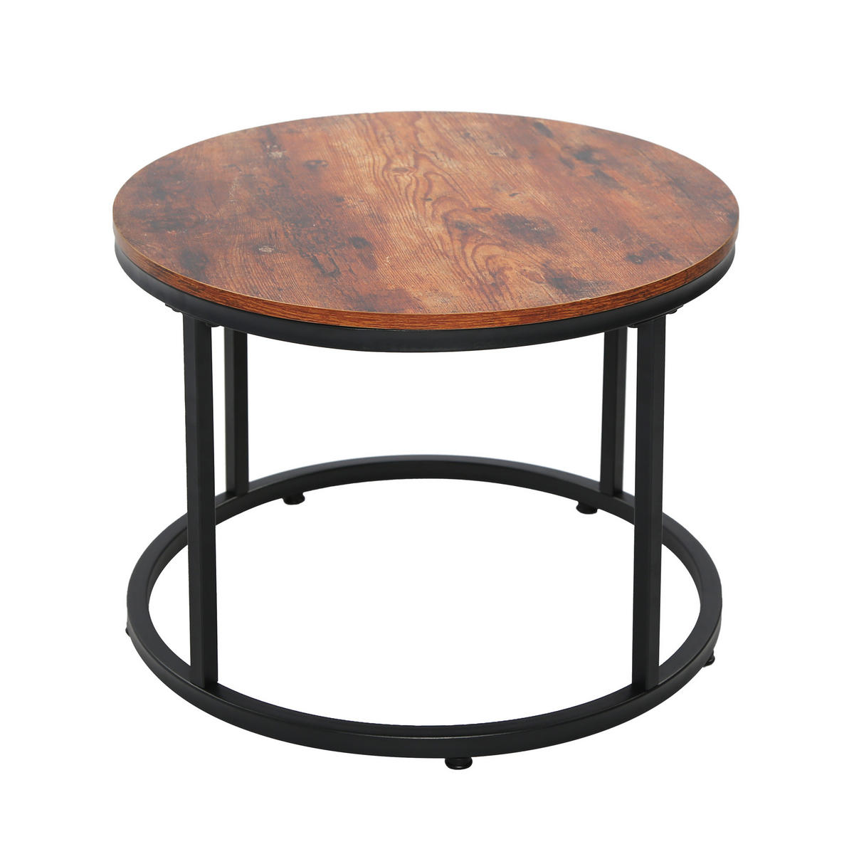 COUCHTISCH 2er Set rund Eiche dunkel - Dunkelbraun, Holzwerkstoff (70/70/42.5cm) - Home Collective