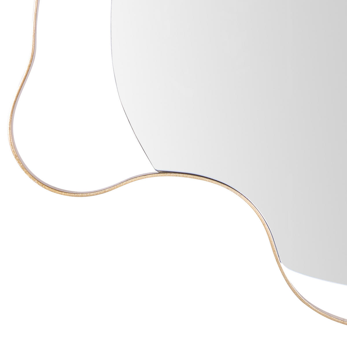 WANDSPIEGEL Metall gold asymmetrisch 77/59 cm Melun - Goldfarben, Metall (77/59/2cm) - Beliani