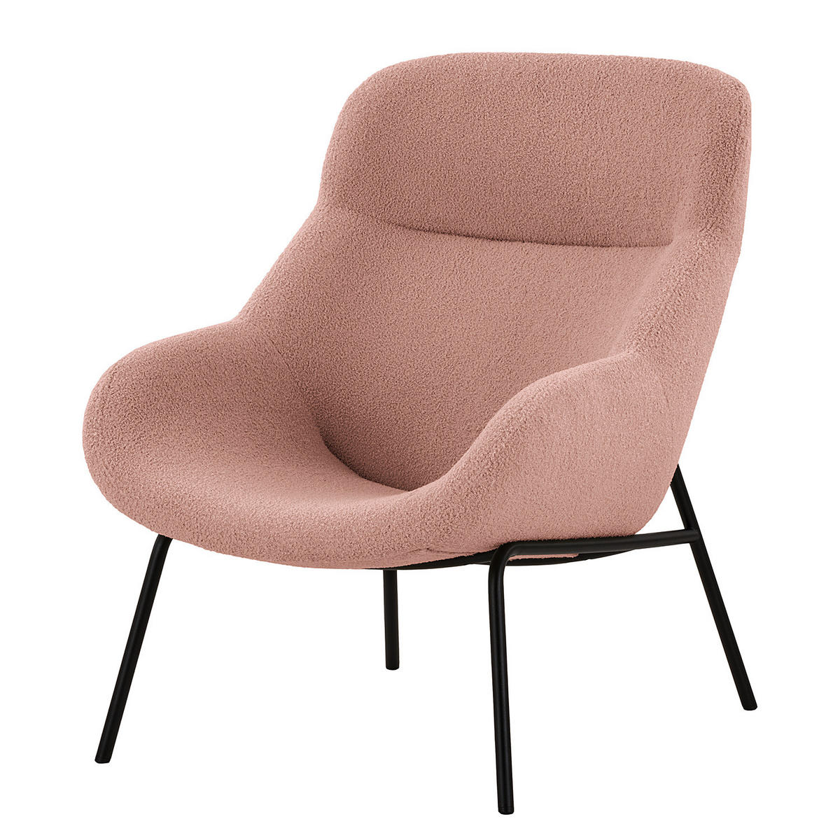 SESSEL - Schwarz/Rosa, Textil/Metall (73/102/92cm) - home24