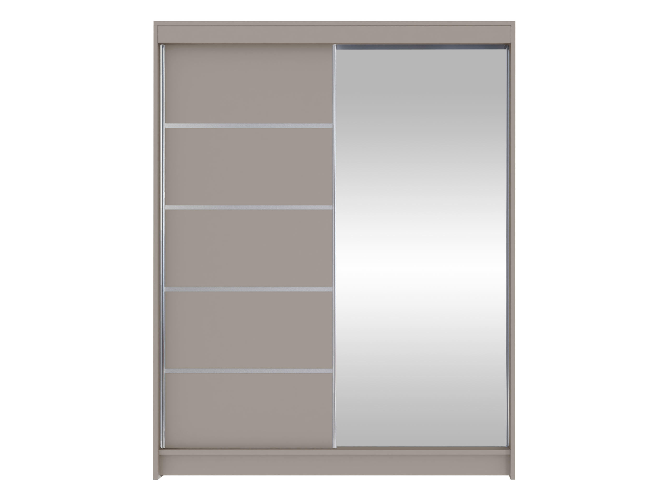 SCHWEBETÜRENSCHRANK Camino III - Kaschmir/Silberfarben, Holzwerkstoff/Metall (150/200/58cm) - MIRJAN24