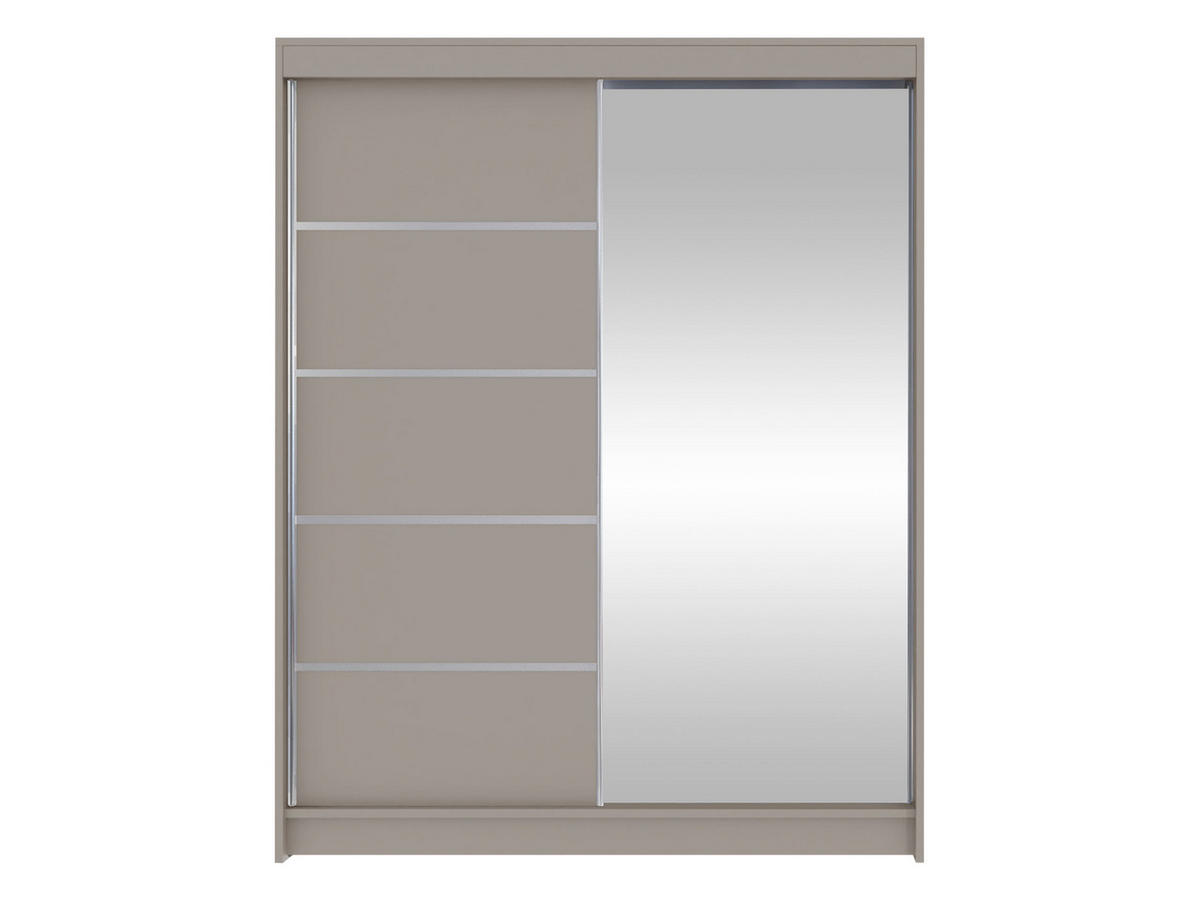 SCHWEBETÜRENSCHRANK Camino III - Kaschmir/Silberfarben, Holzwerkstoff/Metall (150/200/58cm) - MIRJAN24