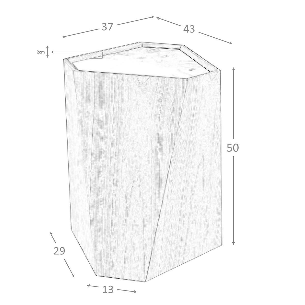 ECKTISCH Dreieckiger Ecktisch aus Porzellanmarmor und Nussbaumholz 43/37/50 cm - Walnussfarben/Weiß, Holz (37/43/50cm) - ANGEL CERDA