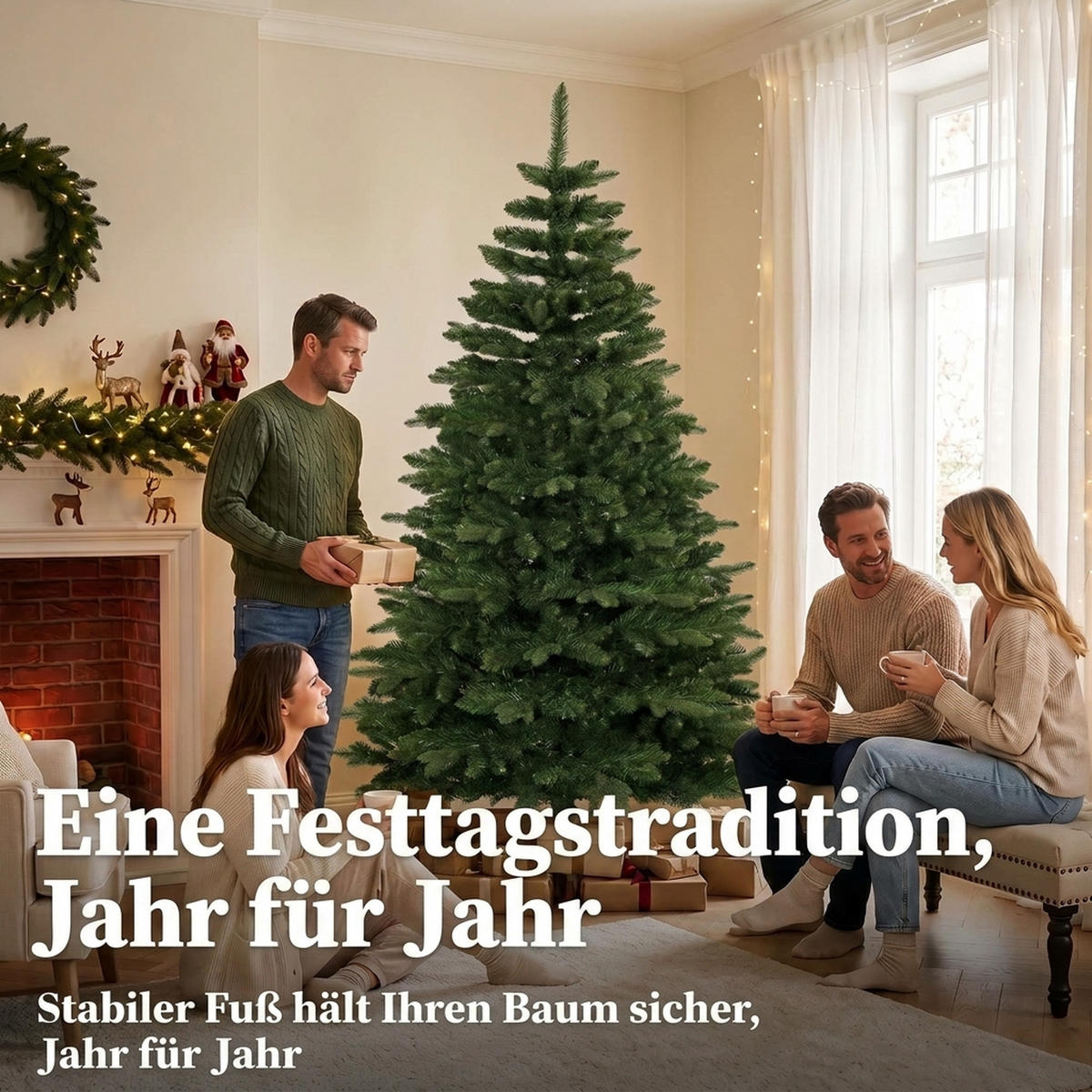 WEIHNACHTSBAUM PVC Stahl Grün - Grün, Kunststoff (180cm) - HOMCOM