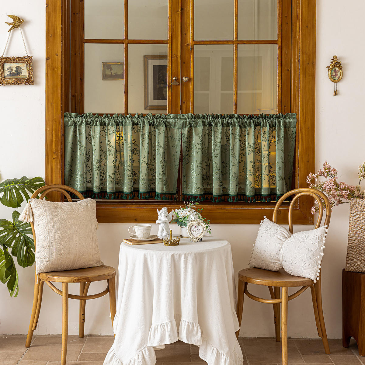 KURZE GARDINEN, Grün,1 Stück, 100/60 cm - Grün, Textil (100/60cm)