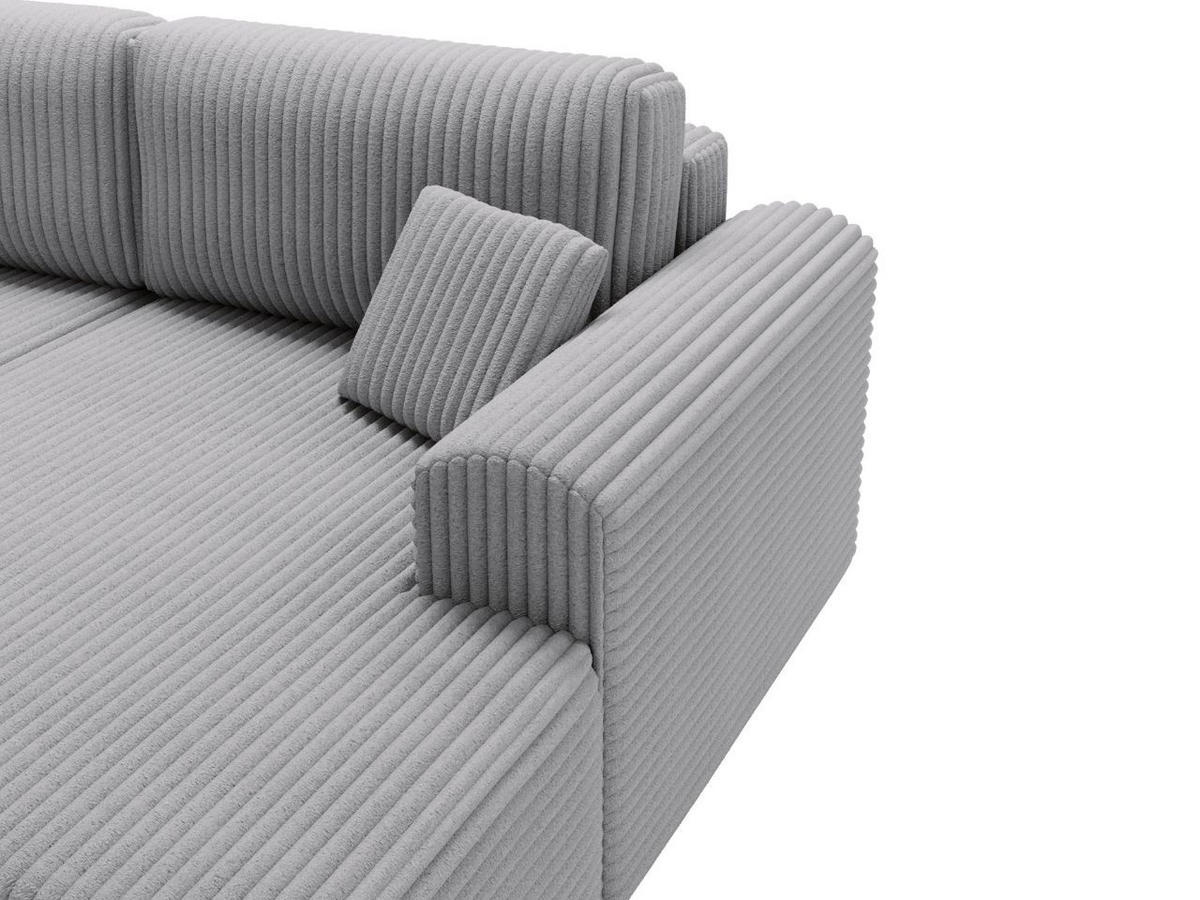 ECKSOFA Belvio Hellgrau Rechts - Hellgrau/Schwarz, Holz/Textil (257/177cm) - Graingold