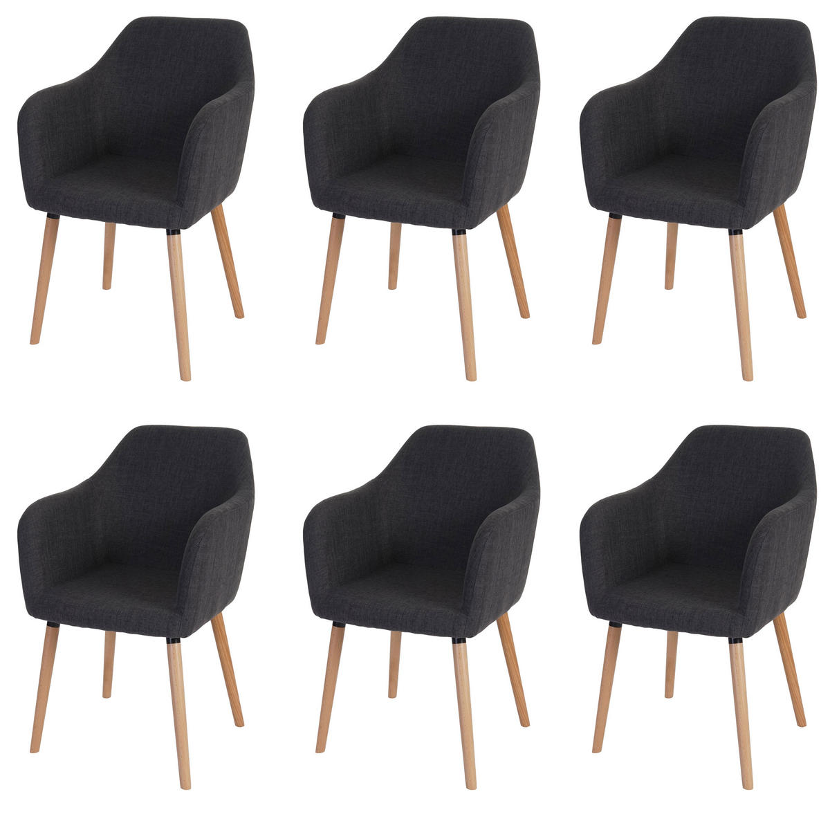 ESSZIMMERSTUHL Grau, Schwarz 6er-Set - Schwarz/Grau, Textil (58/88/64cm) - MCW