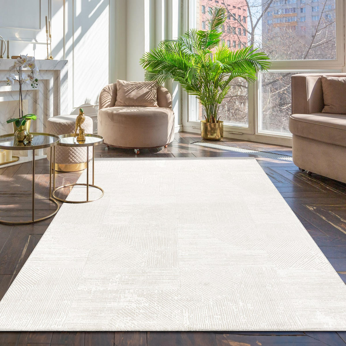 KURZFLORTEPPICH 80/150 cm Mykonos 871 - Creme, Kunststoff (80/150cm) - Paco Home
