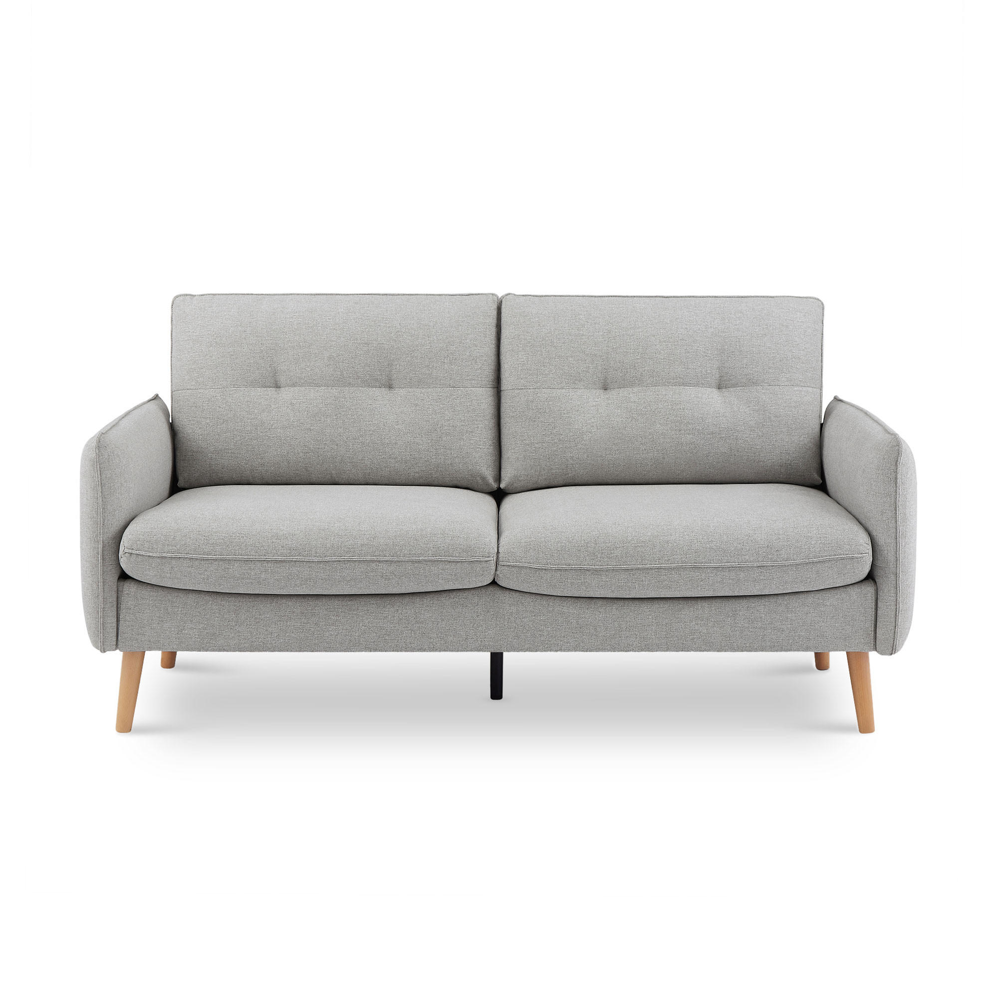 2-SITZER-SOFA Chloé Skandinavisches aus hellgrauem Stoff - Hellgrau/Akaziefarben, Holz/Holzwerkstoff (182/92/82cm) - Sicaan