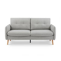 2-SITZER-SOFA Chloé Skandinavisches aus hellgrauem Stoff - Hellgrau/Akaziefarben, Holz/Holzwerkstoff (182/92/82cm) - Sicaan