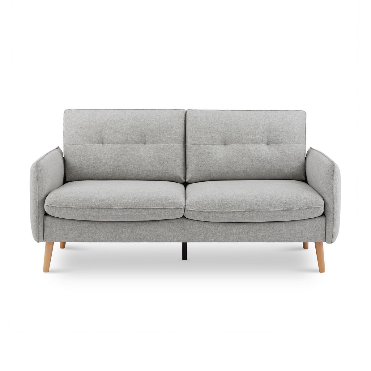 2-SITZER-SOFA Chloé Skandinavisches aus hellgrauem Stoff - Hellgrau/Akaziefarben, Holz/Holzwerkstoff (182/92/82cm) - Sicaan