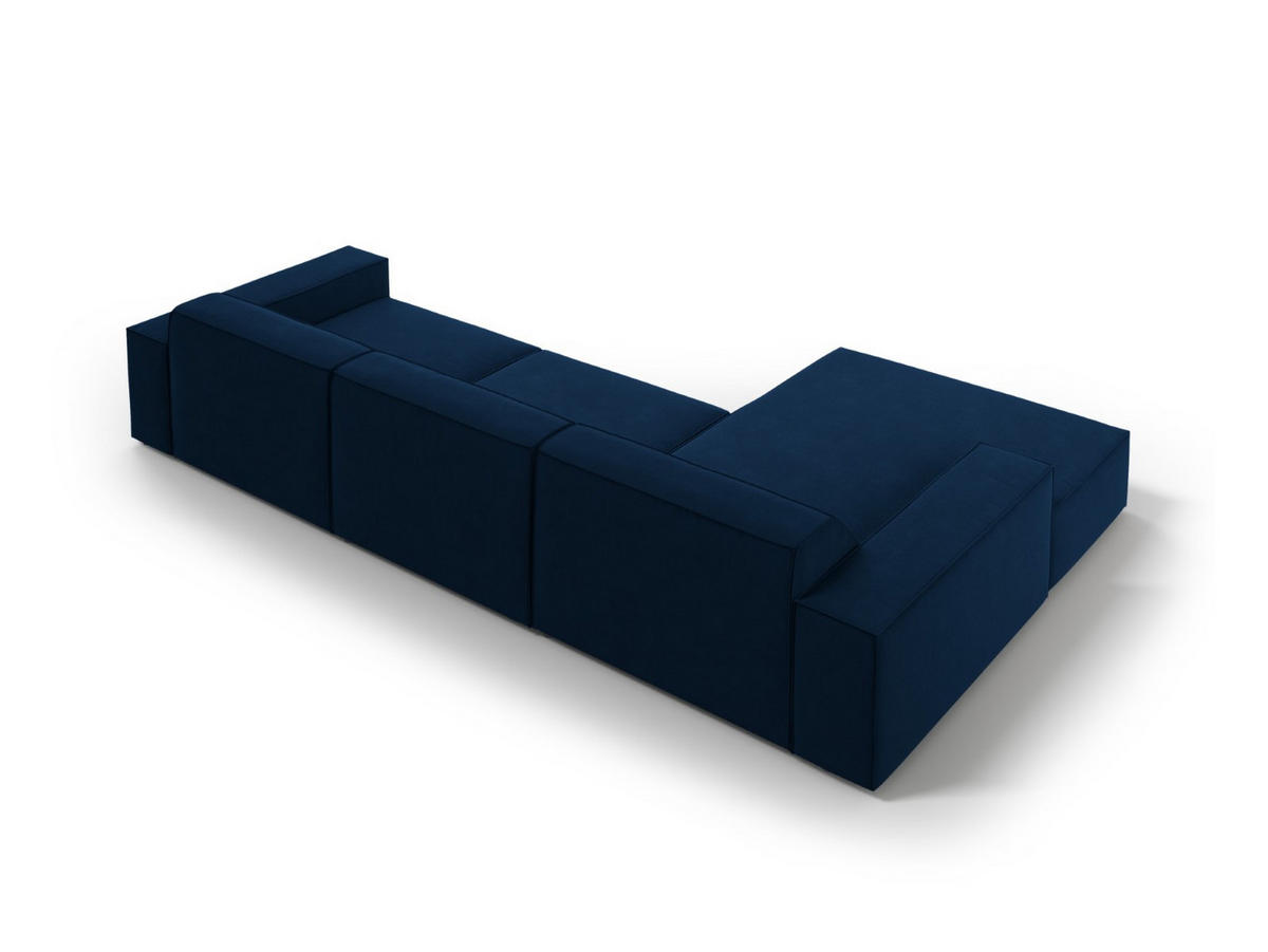 ECKSOFA links Jodie aus Samt königsblau 4 Sitzplätze - Blau, Textil (166/284cm) - Micadoni