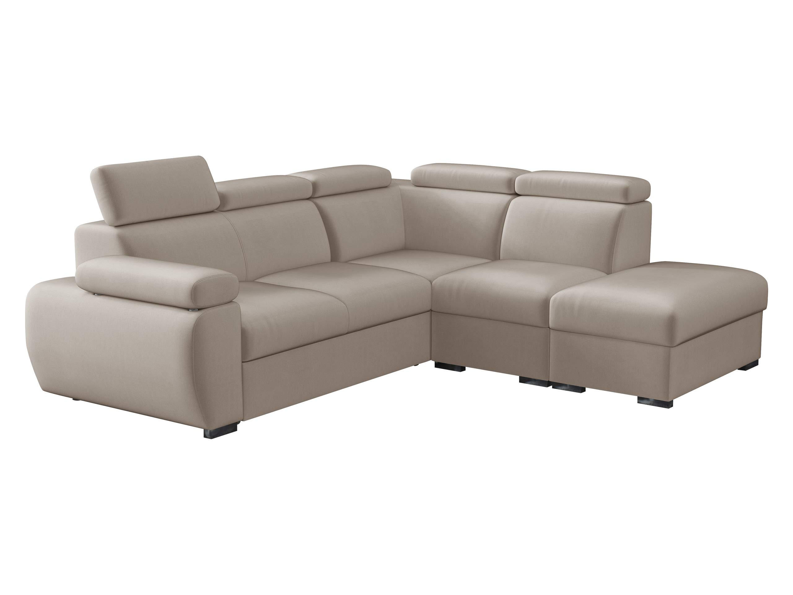 ECKSOFA Boston 2RR1P, Seite: Rechts 2R+R+1P(65)+PUFAP - Silberfarben/Naturfarben, Holz/Textil (260/230cm) - MIRJAN24