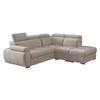 ECKSOFA Boston 2RR1P, Seite: Rechts 2R+R+1P(65)+PUFAP - Silberfarben/Naturfarben, Holz/Textil (260/230cm) - MIRJAN24