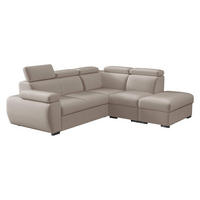ECKSOFA Boston 2RR1P, Seite: Rechts 2R+R+1P(65)+PUFAP - Silberfarben/Naturfarben, Holz/Textil (260/230cm) - MIRJAN24
