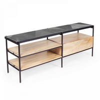 TV-ELEMENT, Schwarz - Schwarz, Stein (34.5/56/150cm) - Oviala