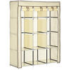 STOFFSCHRANK, 8 Ebenen, Cremeweiß, 125 x 43 x 162,5 cm - Weiß, Metall (125/162.5/43cm) - HOMCOM