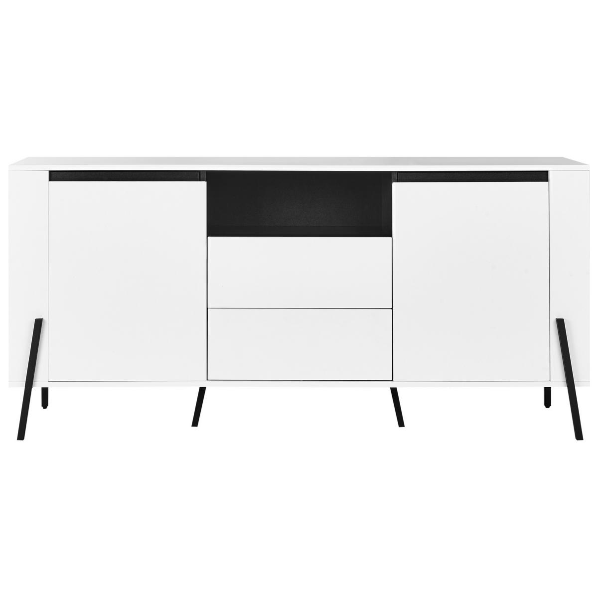 SIDEBOARD se 2 dveřmi Bílý Blackpool - bílá, kompozitní dřevo (160/76/39cm) - Beliani