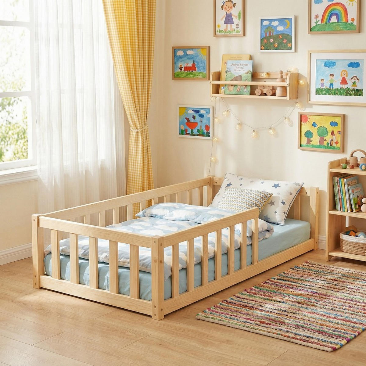 KINDERBETT NINO mit Matratze/ Kinderbett 70x140 - Hellholz - Naturfarben, Holz (70/140cm) - Weber Industries