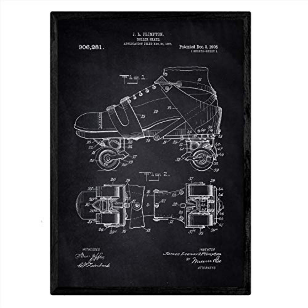 POSTER Skates Patent A3 Rahmenlos - Klar, Papier (29.7/5/42cm) - Nacnic