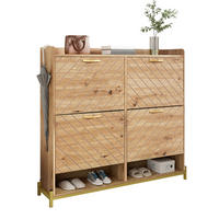SCHUHSCHRANK platzsparend ca. 108,5 x 24 x 100 cm MDF Holzfarbe - Zwetschgeholzfarben, Holz (24/100/108.5cm) - Beauniv