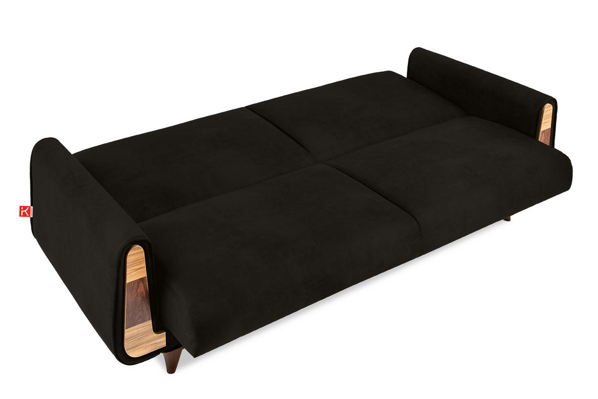3-SITZER-SCHLAFSOFA GUSTAVO II mit Armlehnen, Anthrazit - Anthrazit, Holz/Holzwerkstoff (230/98/98cm) - KONSIMO®