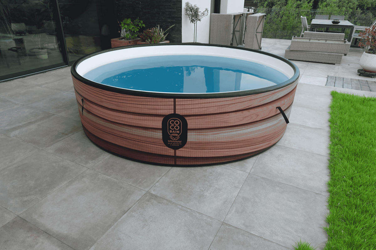 POOL Aufblasbar Maui - Durchmesser 250 cm - 1100 Liter - Motor 2240 W - Für bis zu 6 Personen - Braun, Kunststoff (250/70/70cm) - COCO BAIN