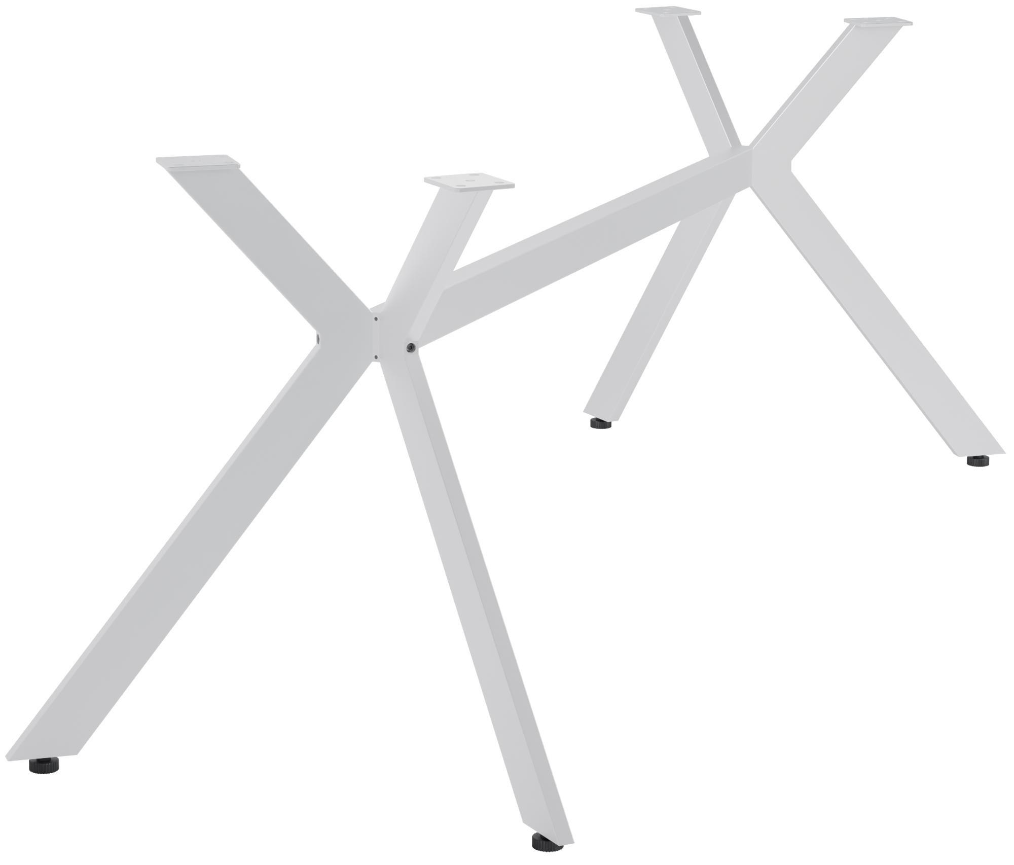 TISCHBEIN eckig 195/71/72 cm Metall Weiß - Weiß, Metall (195/72/71cm) - CLP