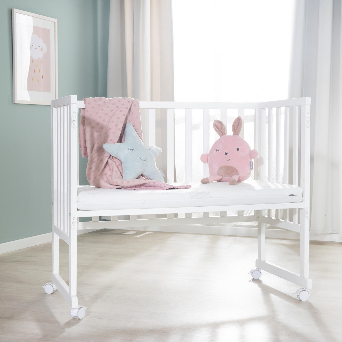 BEISTELLBETT 3in1 Set 90 x 45 cm - Weiß, Holzwerkstoff (45/90cm) - Roba