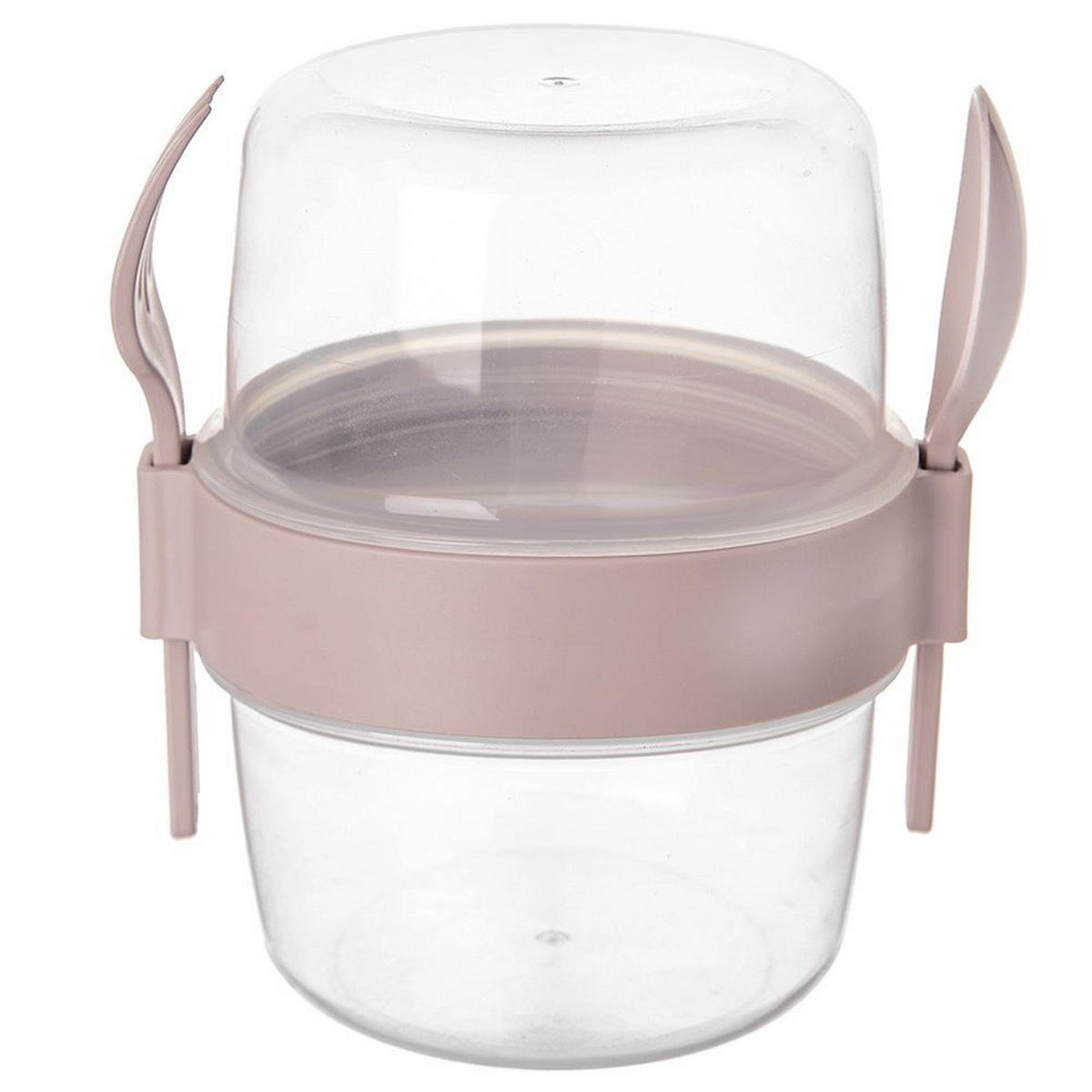 JOGHURTBECHER mit Löffel für die Lunchbox 370 ml - Creme, Kunststoff (10.5/13.5/12.5cm) - Orion 